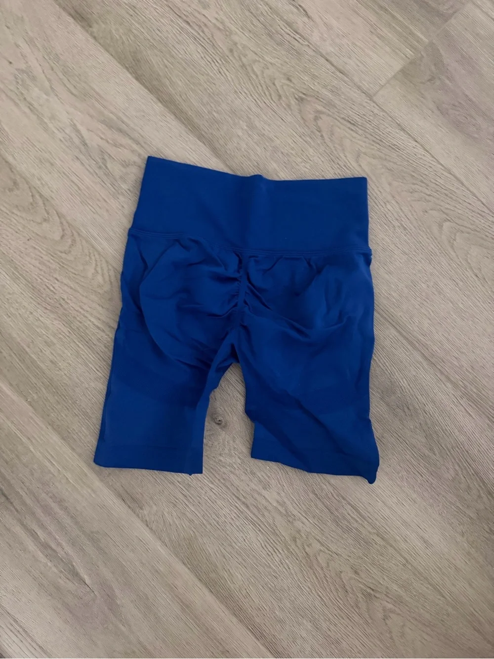 Seamless High-Waist Scrunch Bike Shorts - Royal Blue